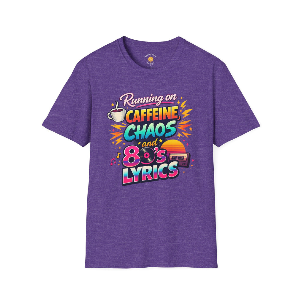Running on Caffeine, Chaos & 80's Lyrics Retro T-Shirt