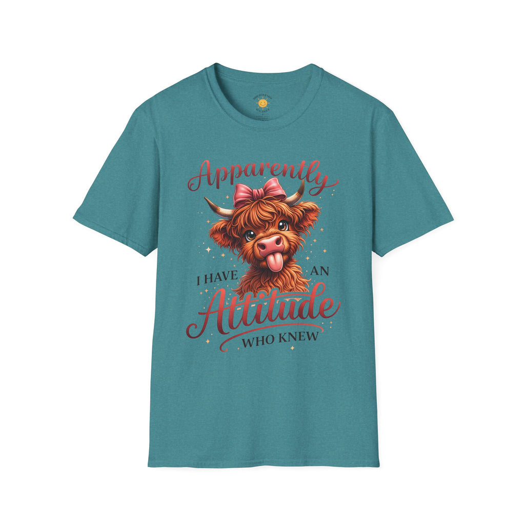 Apparently I Have An Attitude Highland Cow T-Shirt