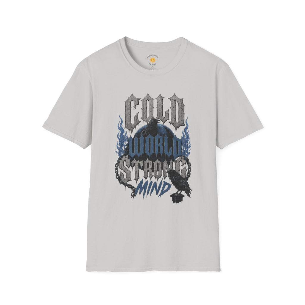 Cold World Strong Mind Gothic Raven Resilience T-Shirt