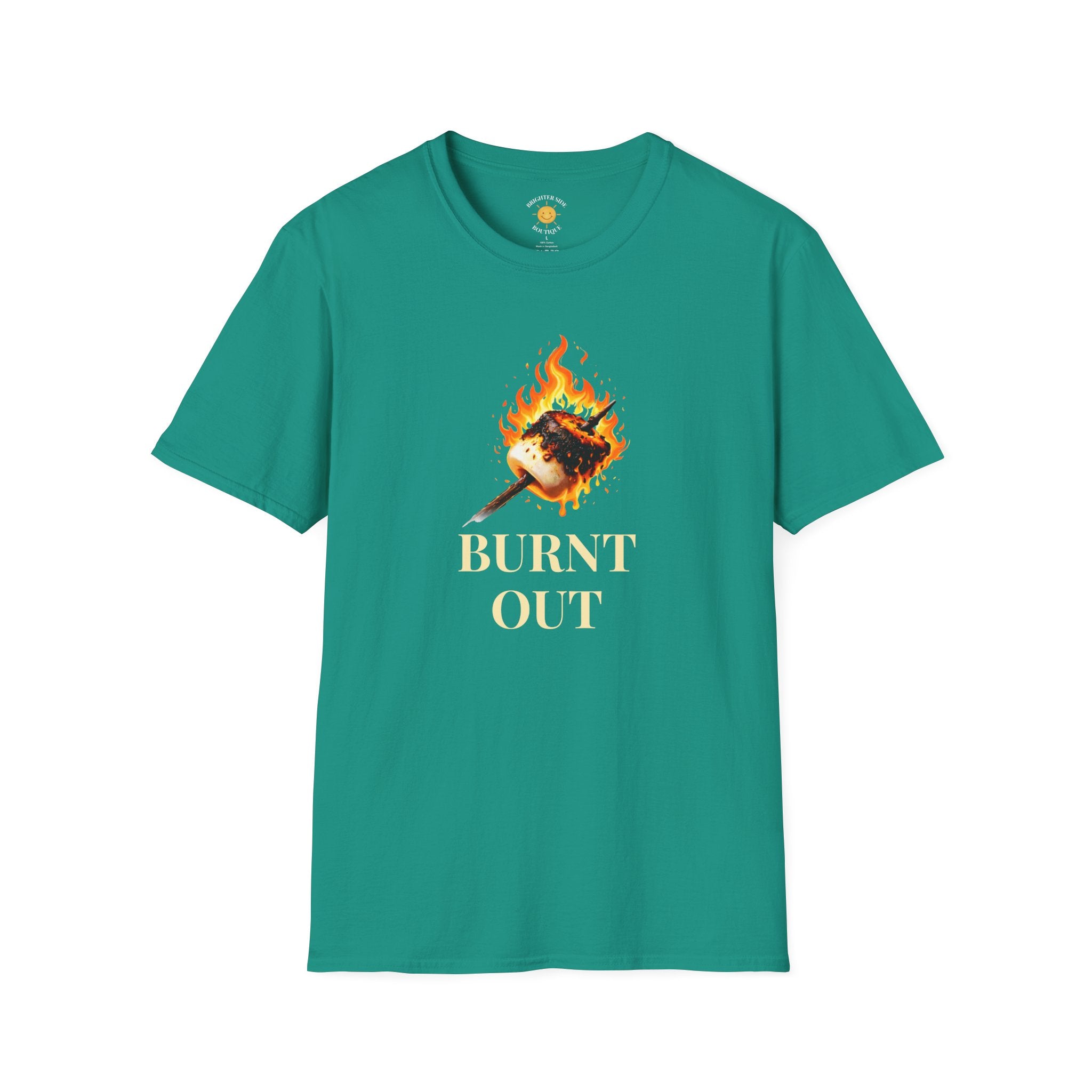 Burnt Out Flaming Marshmallow Funny Burnout T-Shirt