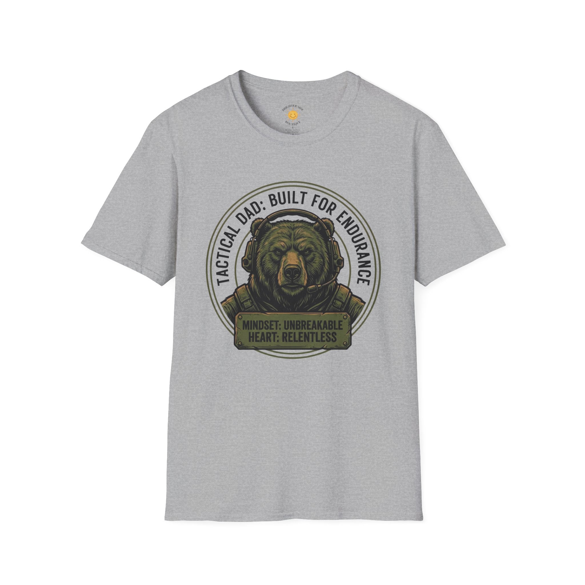Tactical Dad Built For Endurance Bear Graphic T-Shirt