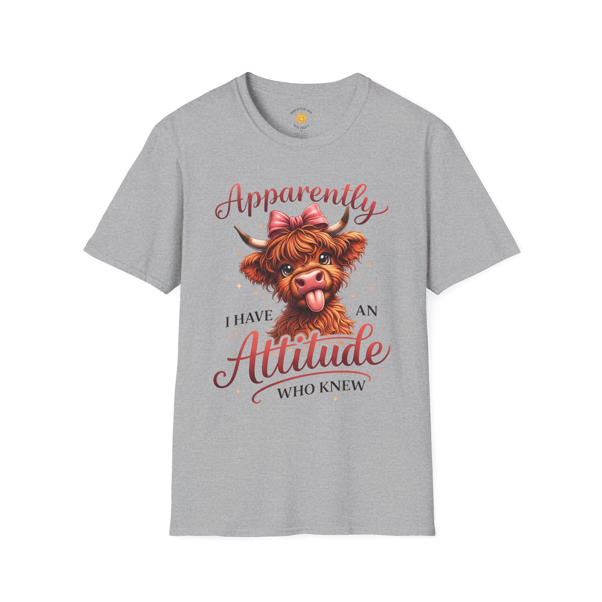 Apparently I Have An Attitude Highland Cow T-Shirt