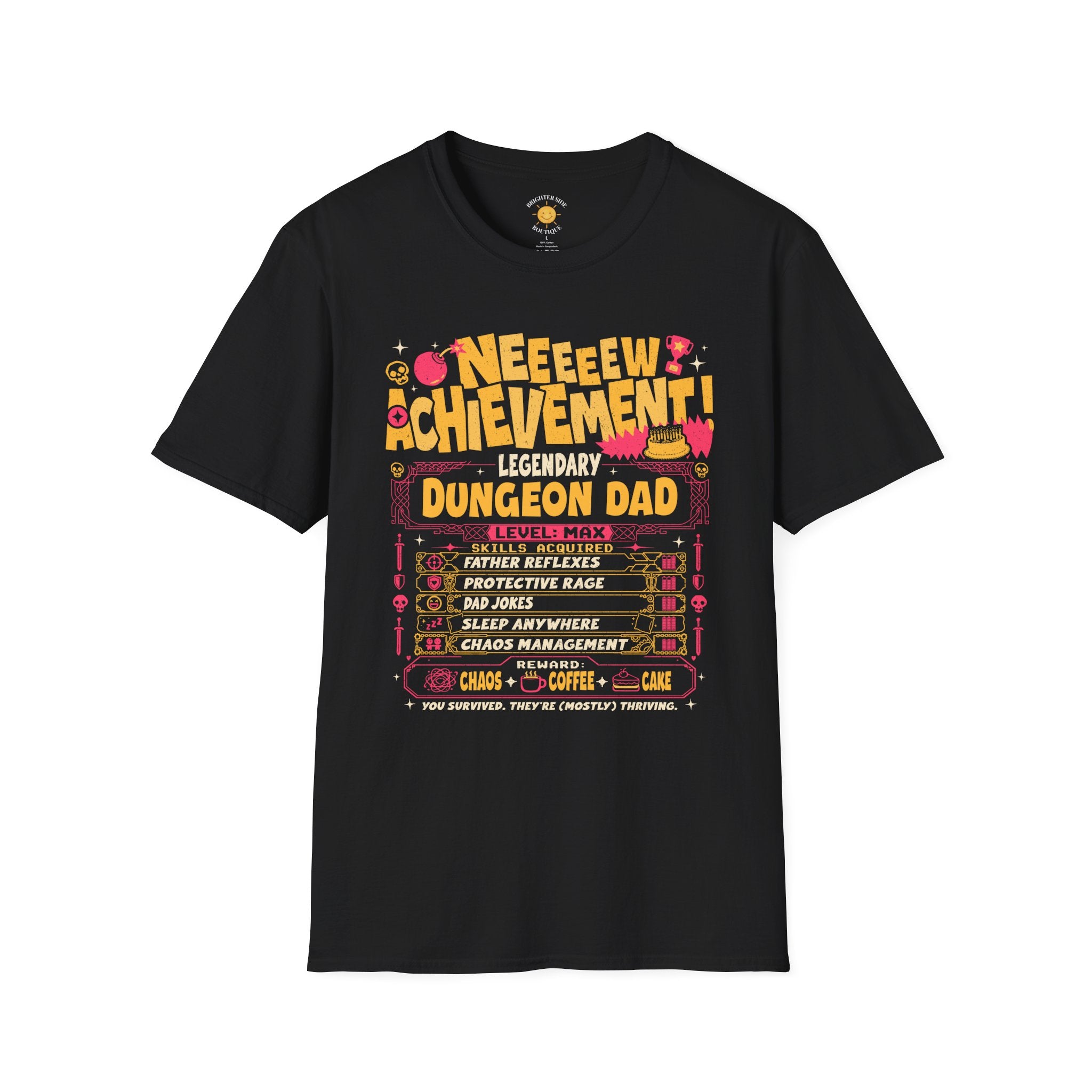Dungeon Dad Achievement Unlocked RPG T-Shirt