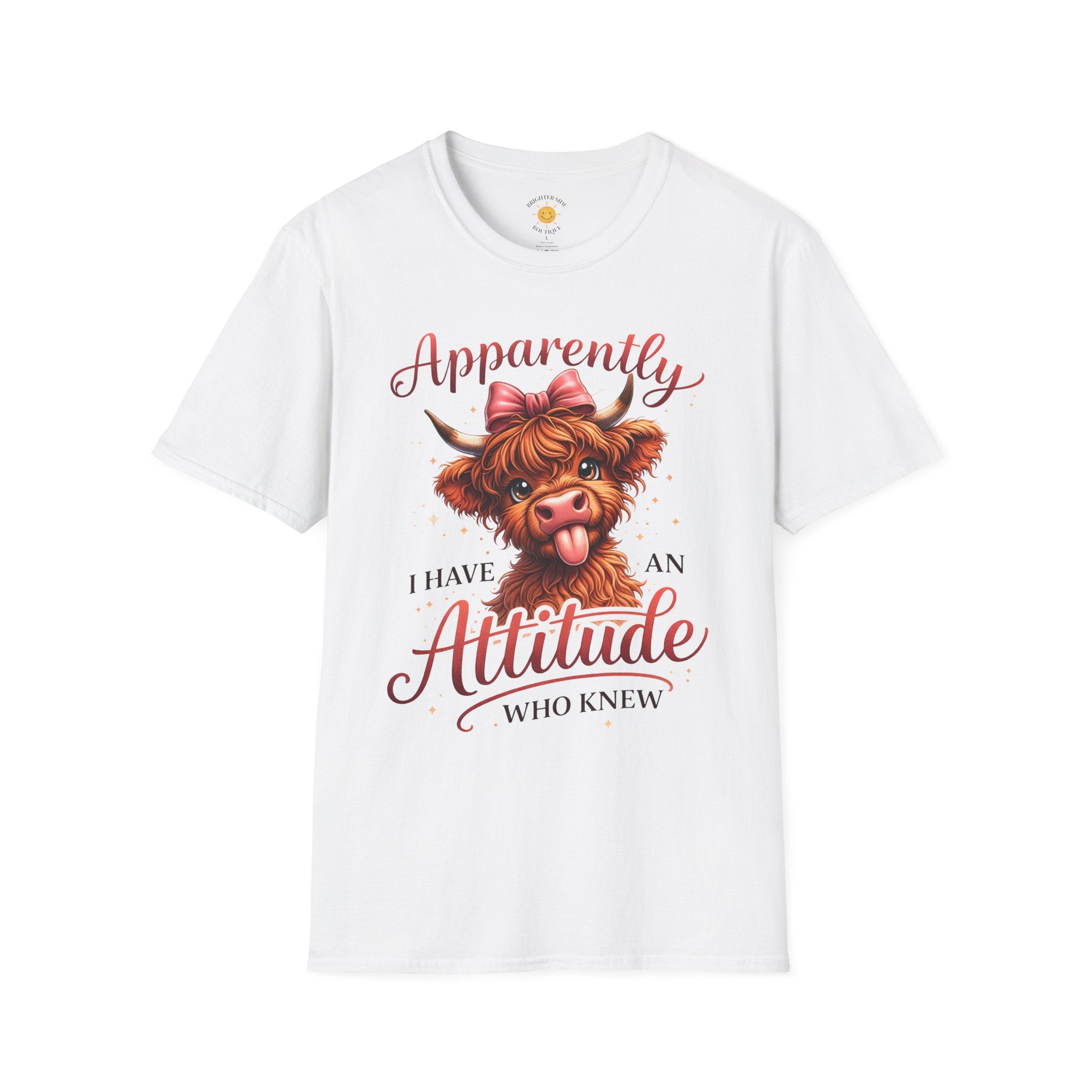 Apparently I Have An Attitude Highland Cow T-Shirt
