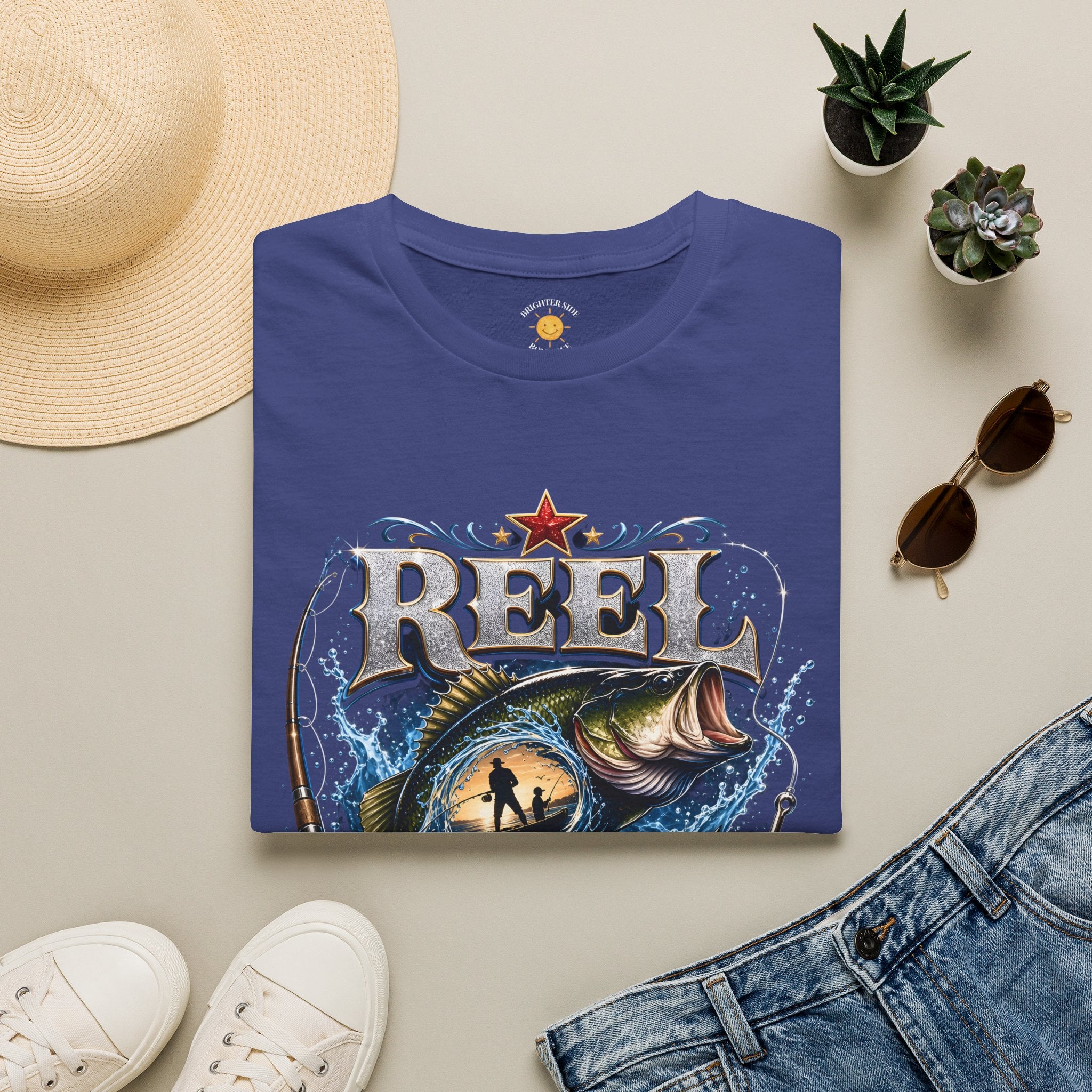 Reel Cool Bass Fishing Dad T-Shirt