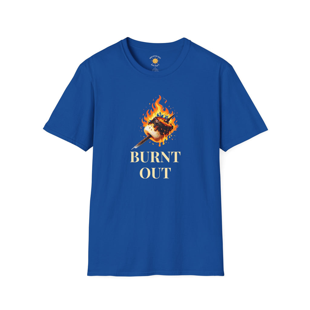Burnt Out Flaming Marshmallow Funny Burnout T-Shirt