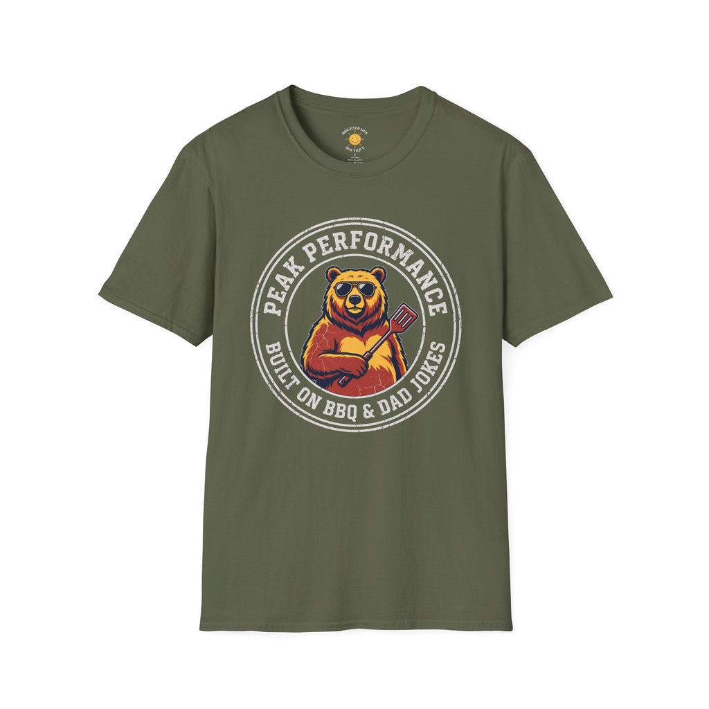 Peak Performance Built On BBQ & Dad Jokes Bear T-Shirt