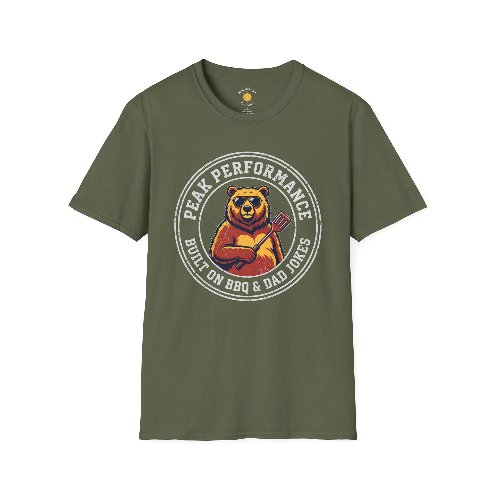 Peak Performance Built On BBQ & Dad Jokes Bear T-Shirt