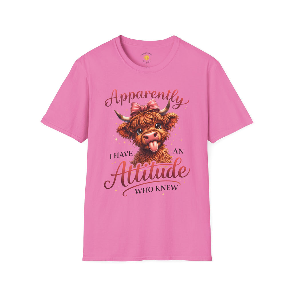 Apparently I Have An Attitude Highland Cow T-Shirt
