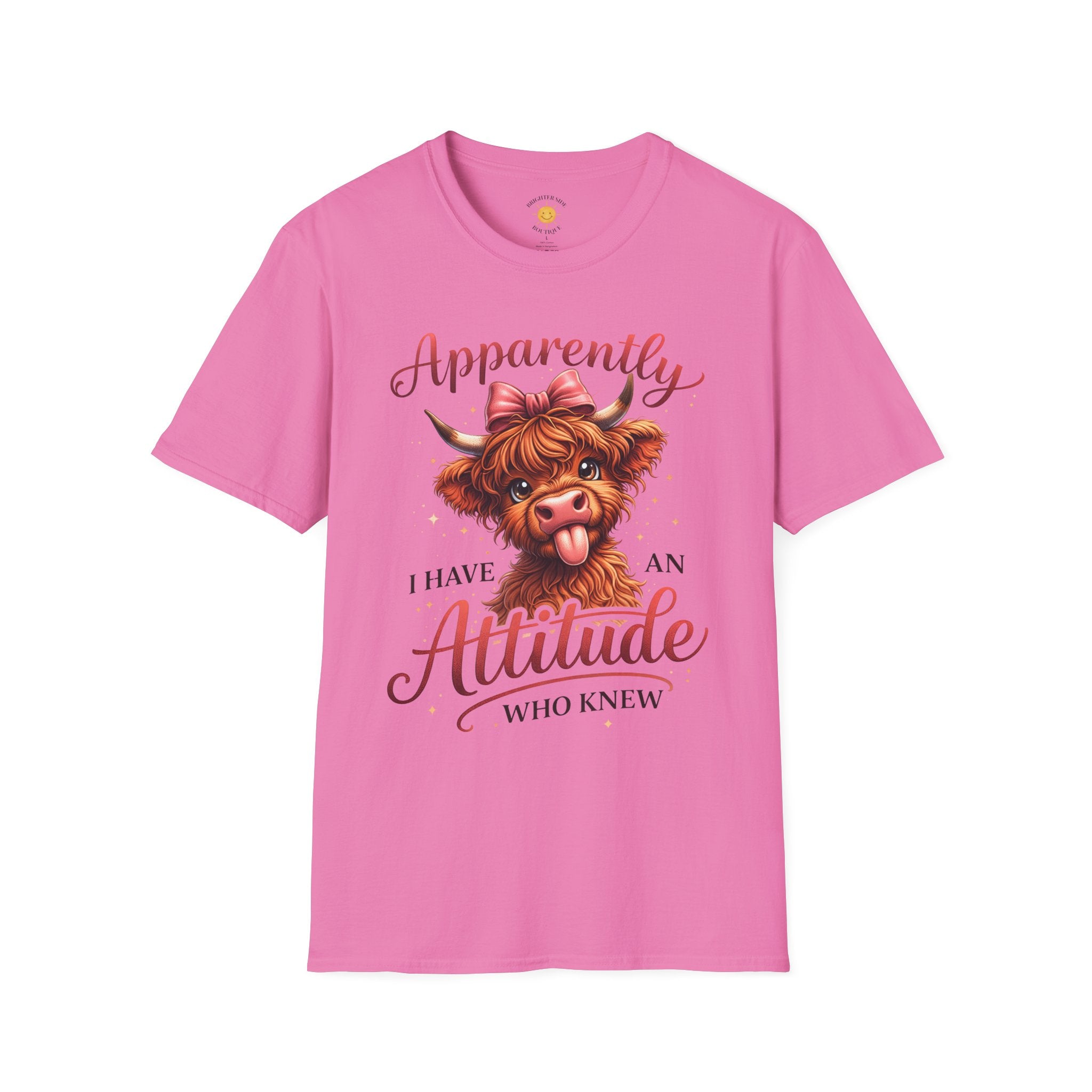 Apparently I Have An Attitude Highland Cow T-Shirt