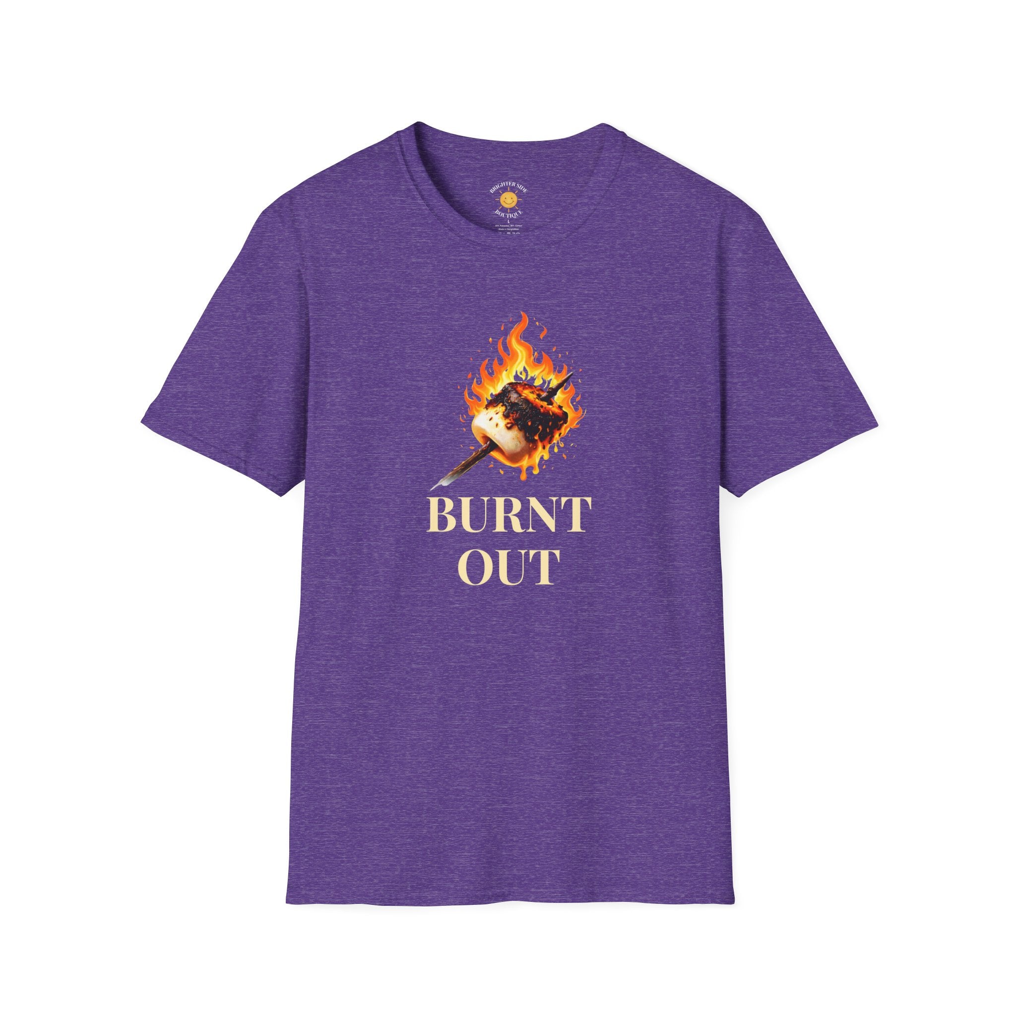 Burnt Out Flaming Marshmallow Funny Burnout T-Shirt