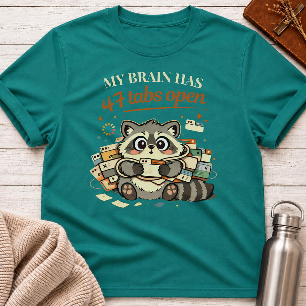 47 Tabs Open Raccoon T-Shirt