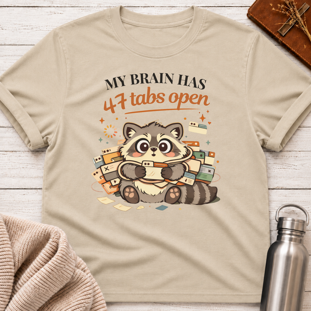 47 Tabs Open Raccoon T-Shirt