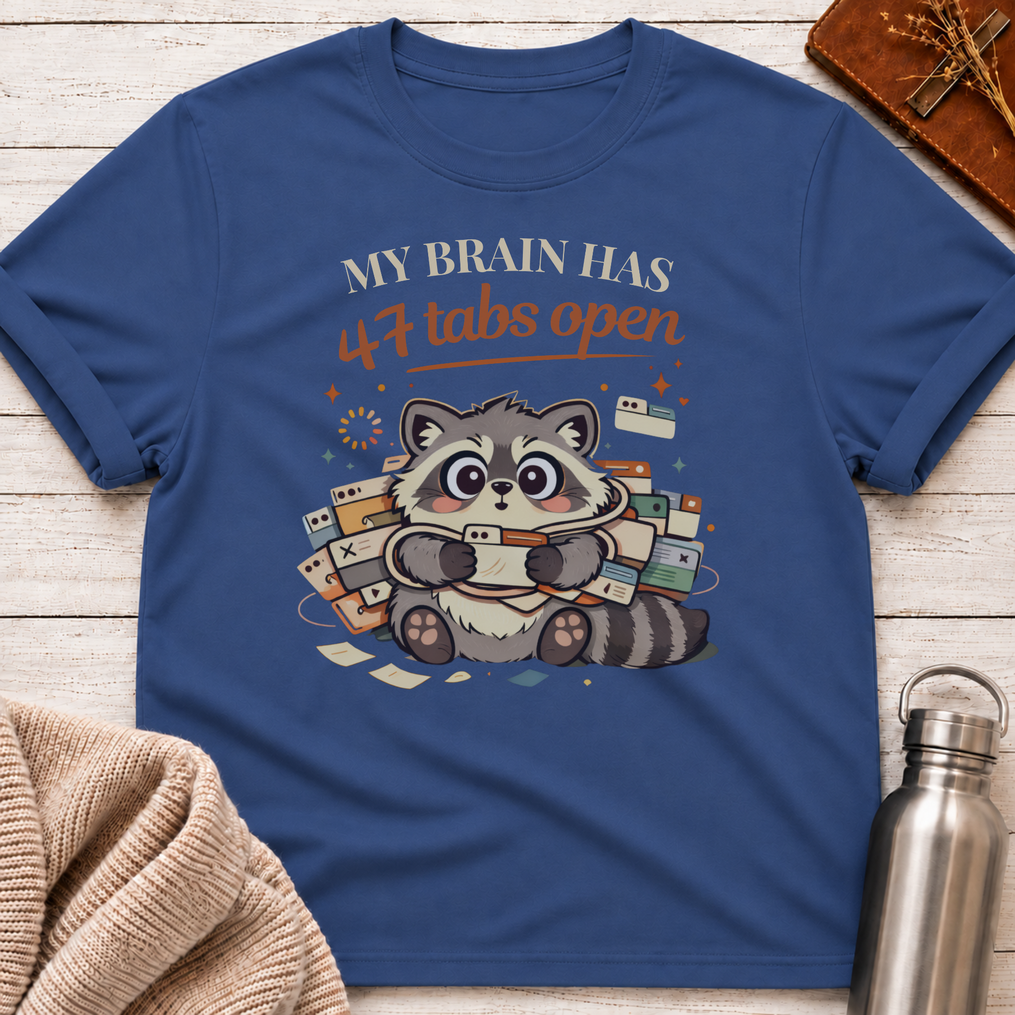 47 Tabs Open Raccoon T-Shirt