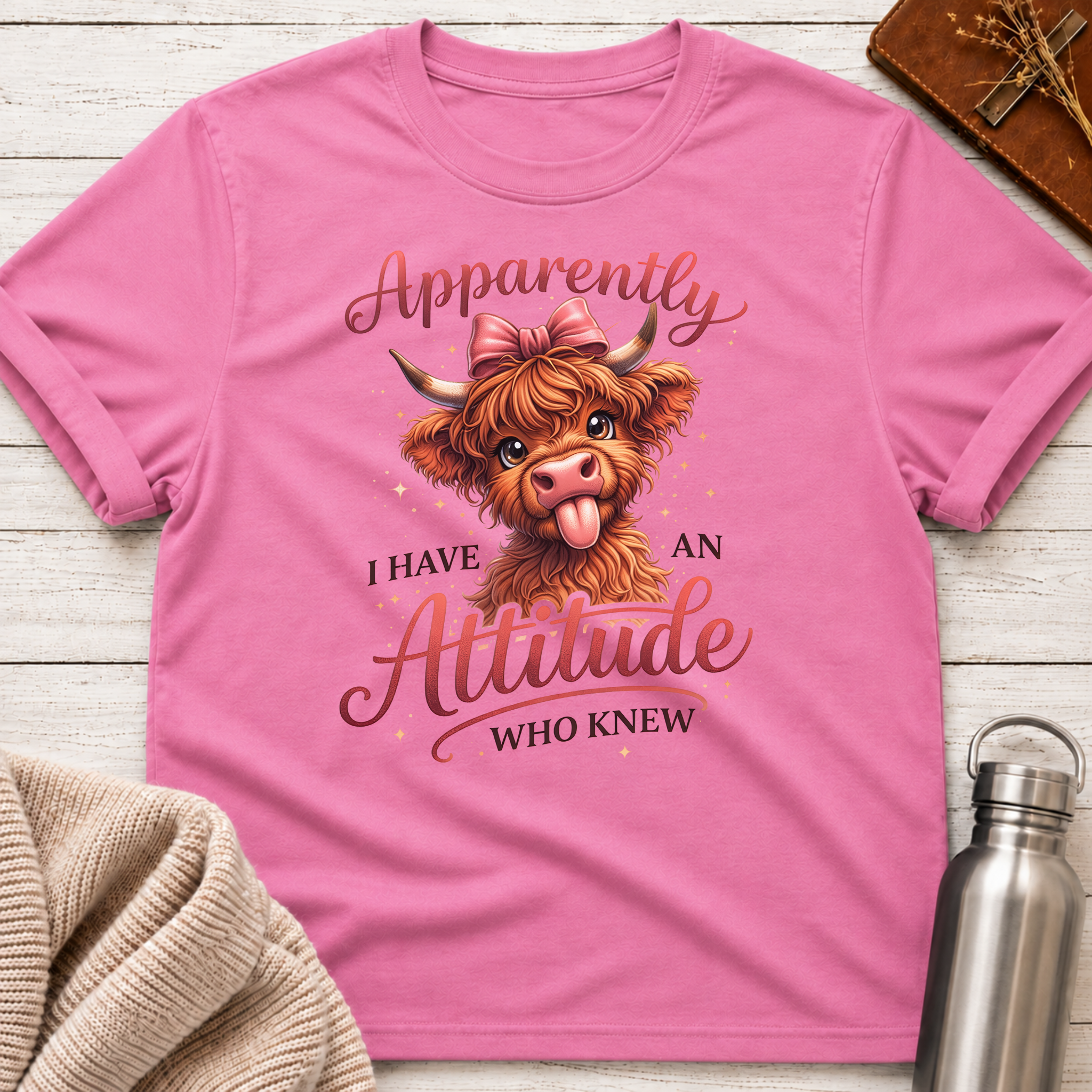 I Have An Attitude Highland Cow T-Shirt
