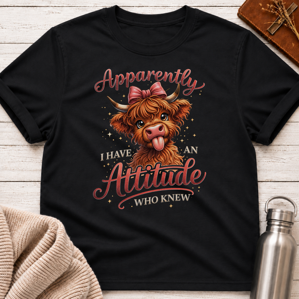 I Have An Attitude Highland Cow T-Shirt