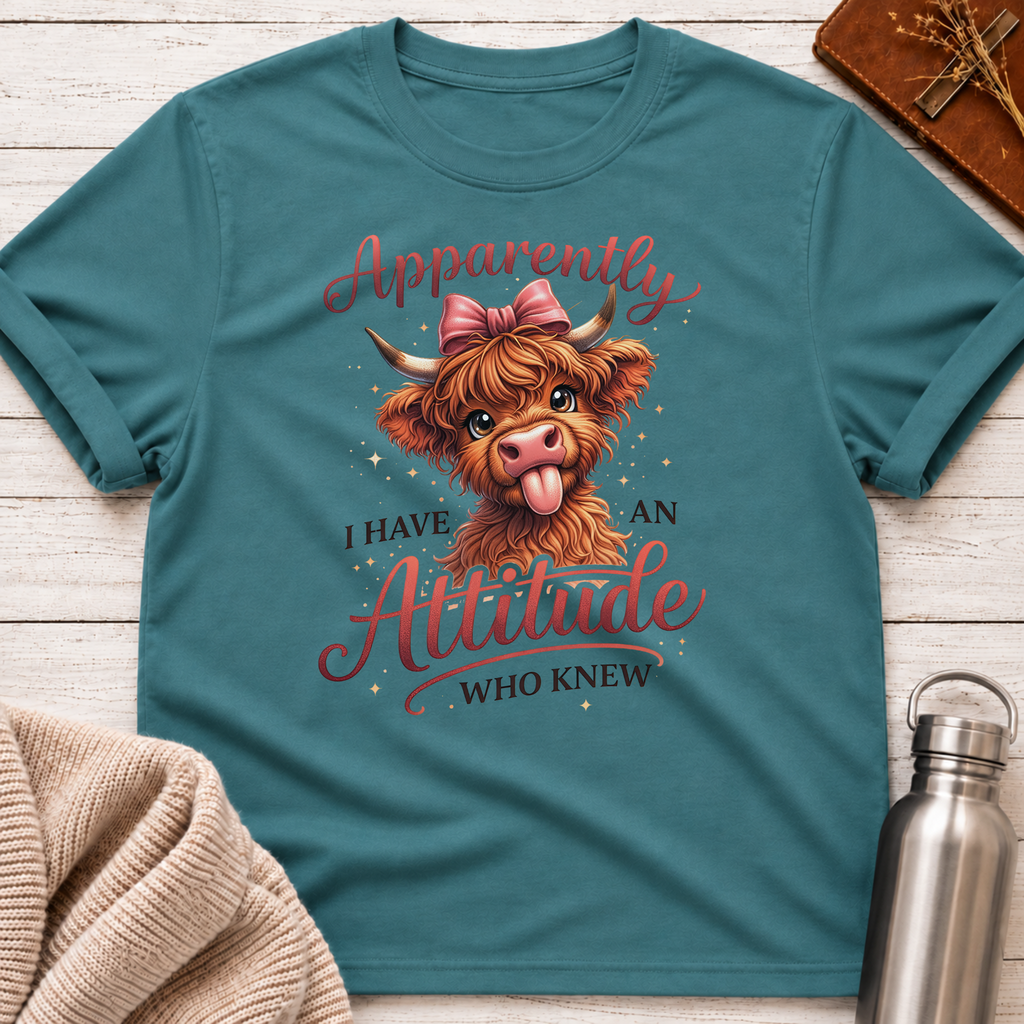 I Have An Attitude Highland Cow T-Shirt