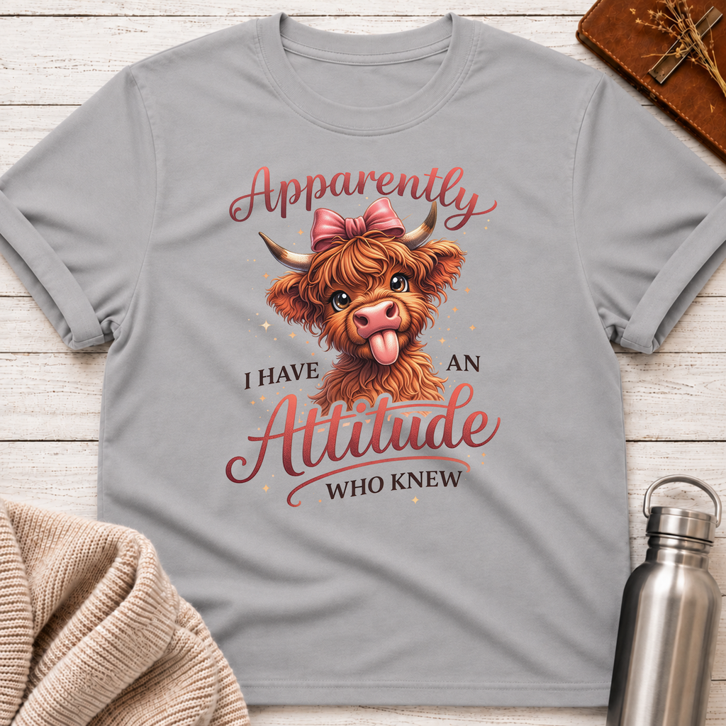 I Have An Attitude Highland Cow T-Shirt
