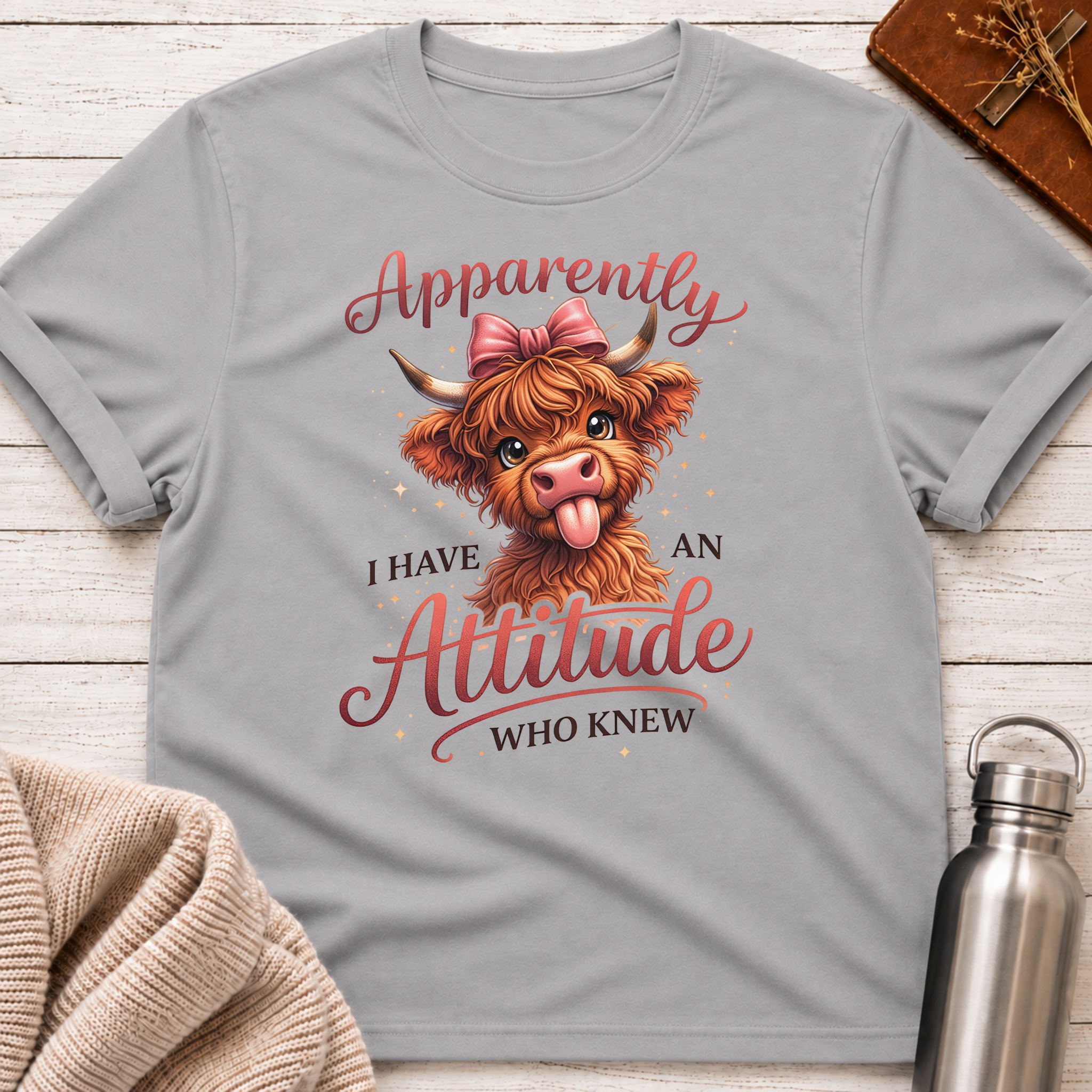 I Have An Attitude Highland Cow T-Shirt