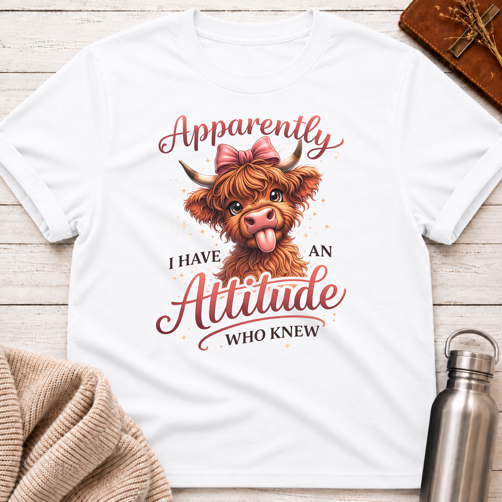 I Have An Attitude Highland Cow T-Shirt