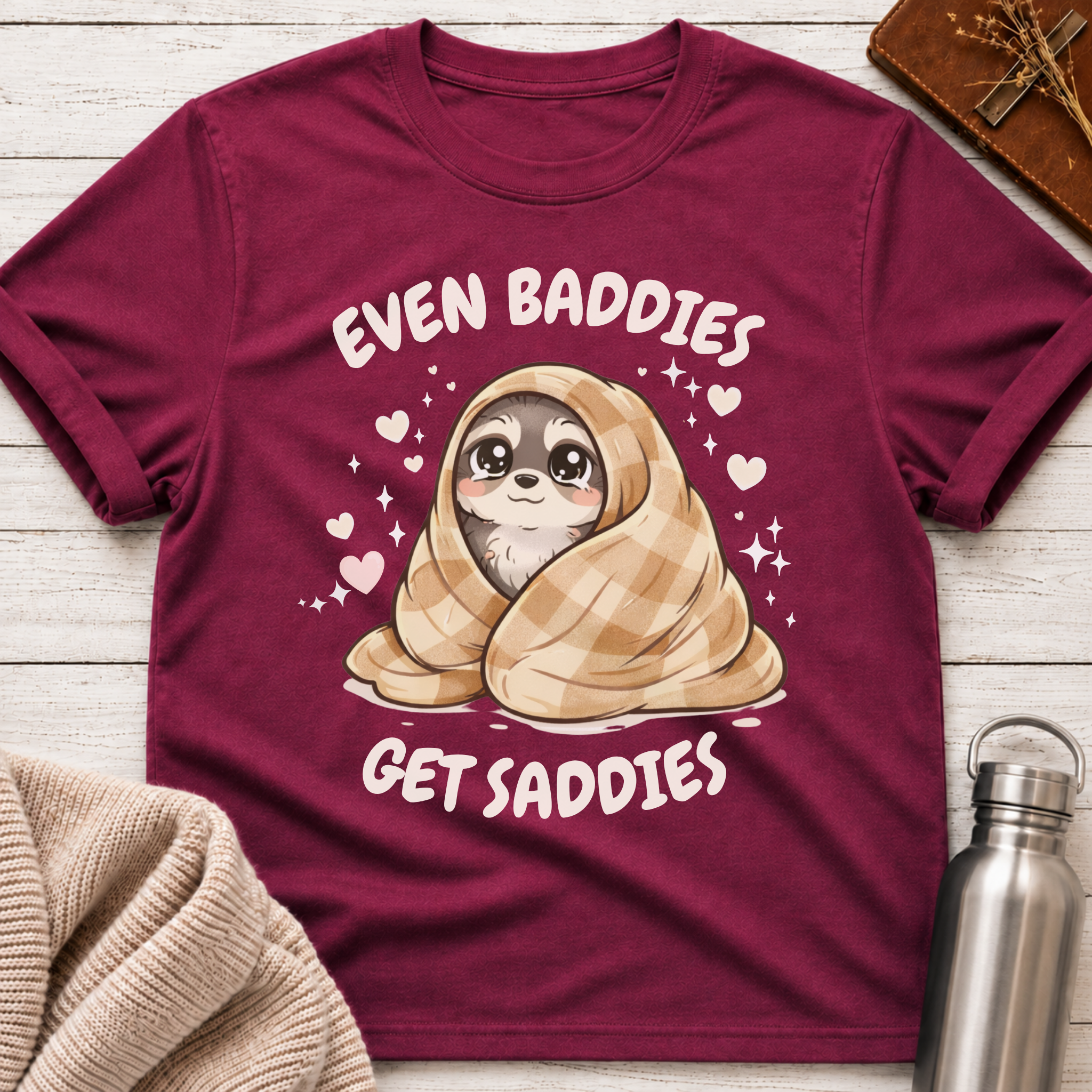 Even Baddies Get Saddies Raccoon T-Shirt