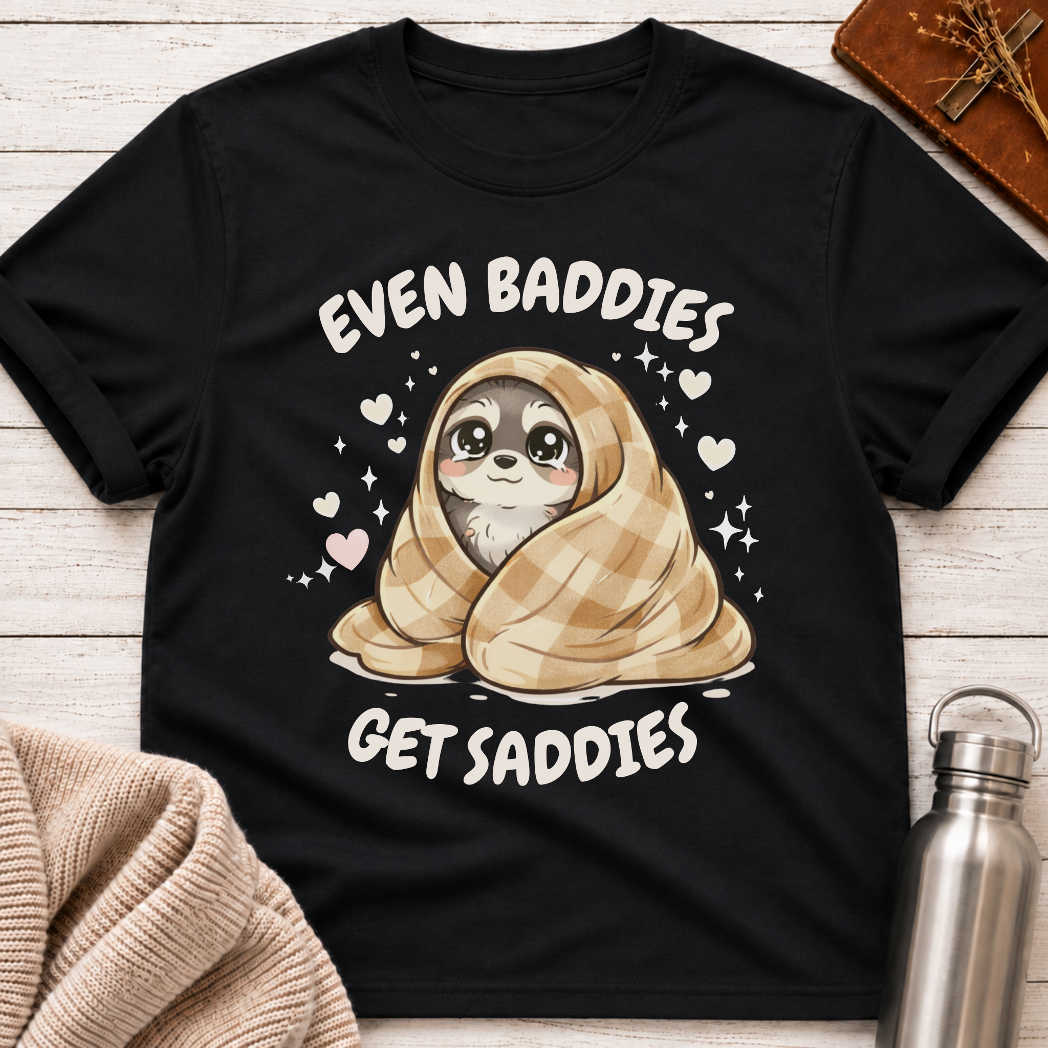 Even Baddies Get Saddies Raccoon T-Shirt