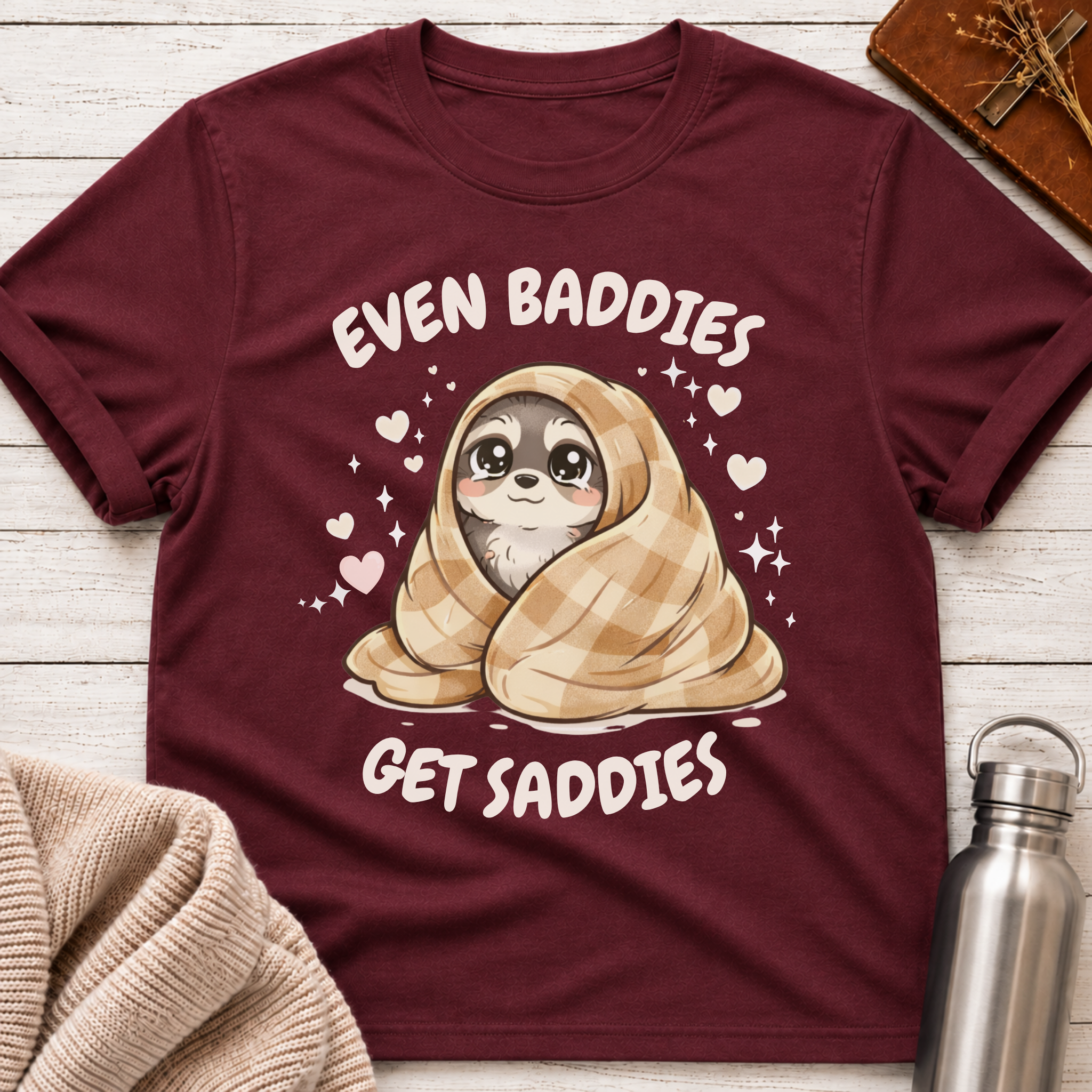 Even Baddies Get Saddies Raccoon T-Shirt