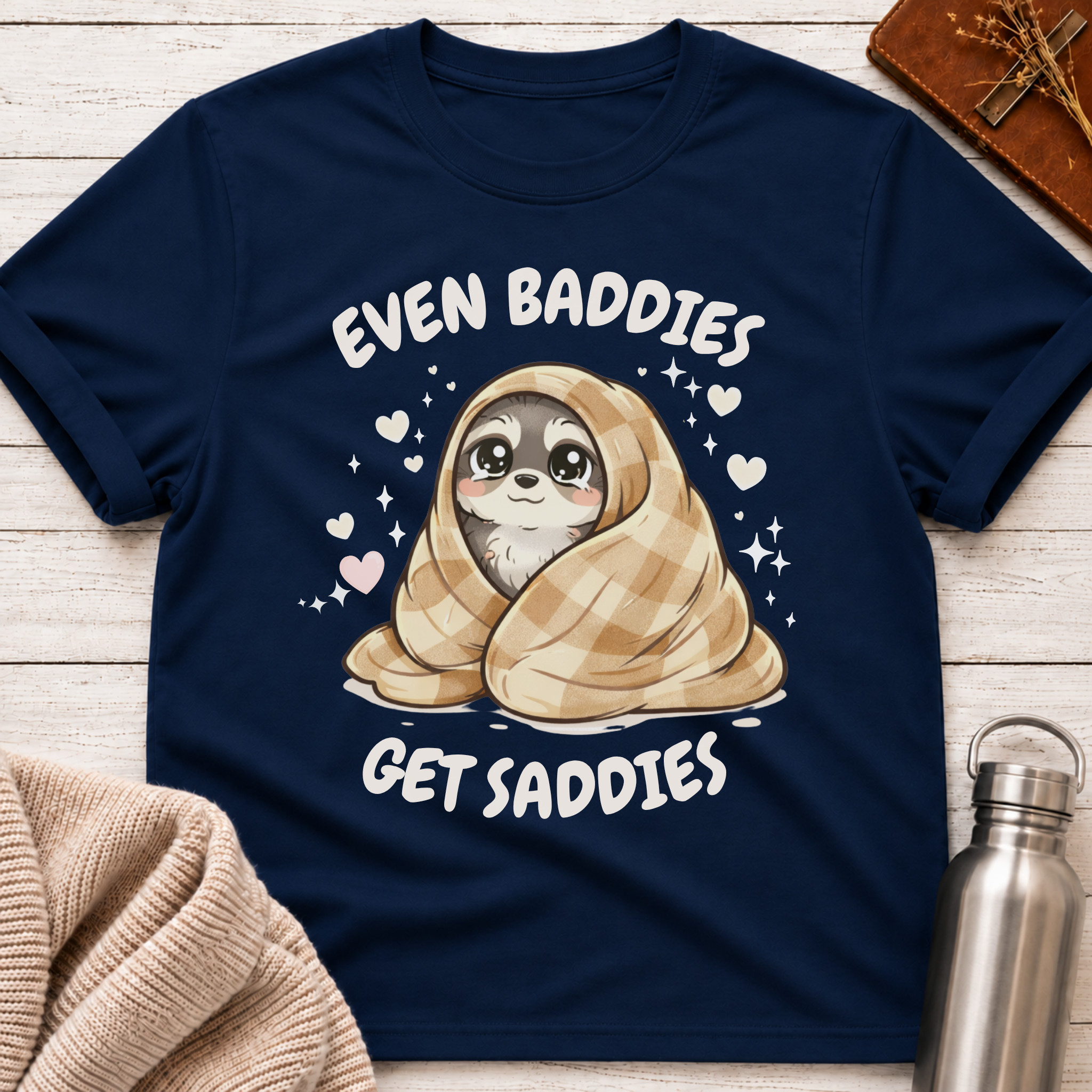 Even Baddies Get Saddies Raccoon T-Shirt