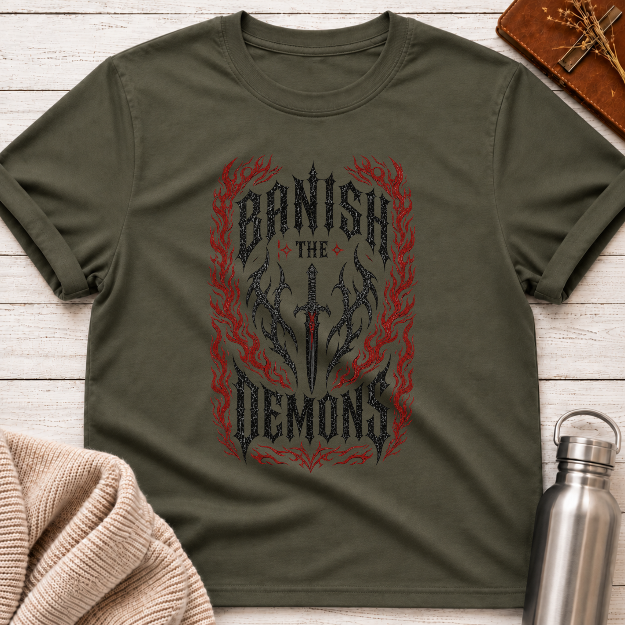 Banish The Demons Gothic Sword T-Shirt