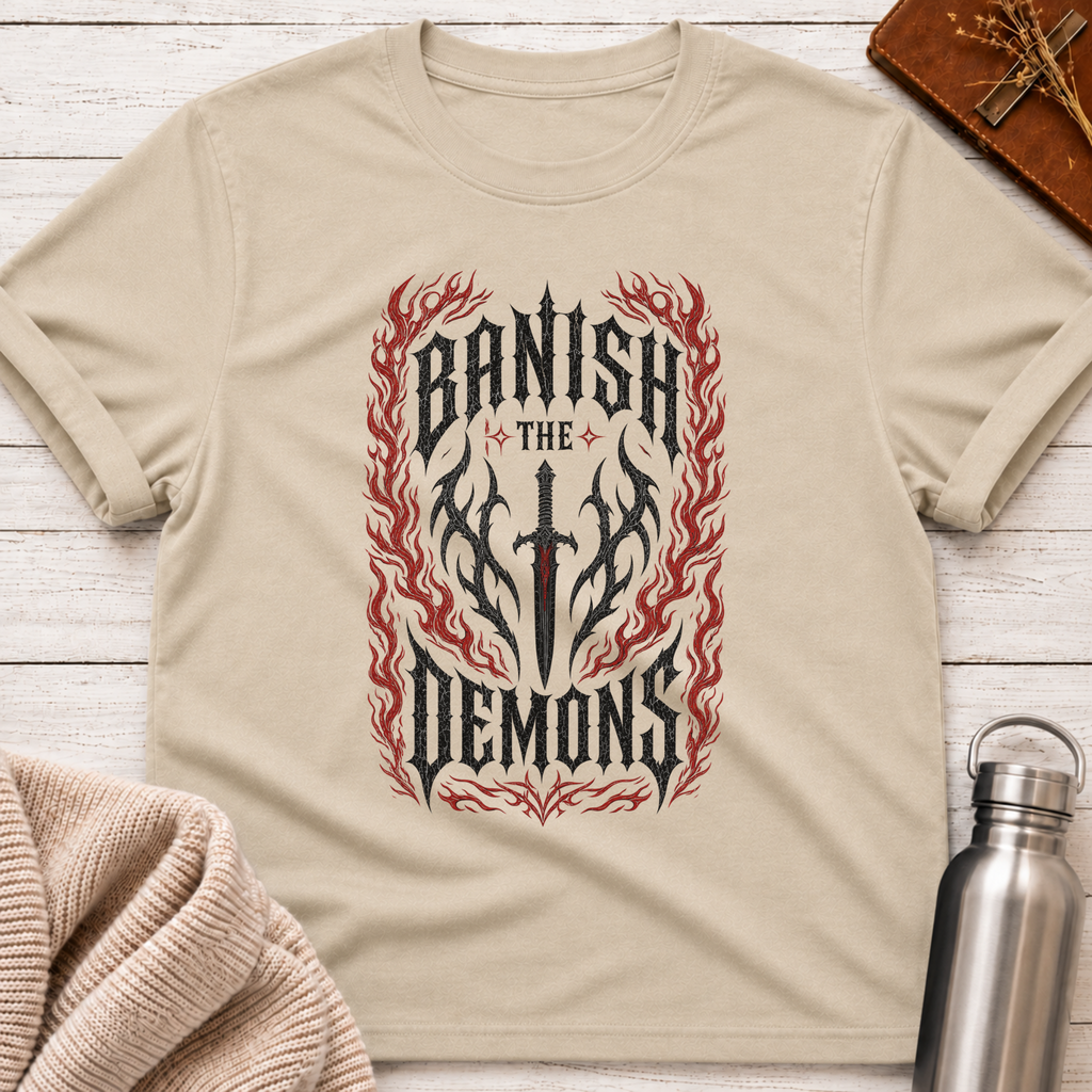 Banish The Demons Gothic Sword T-Shirt