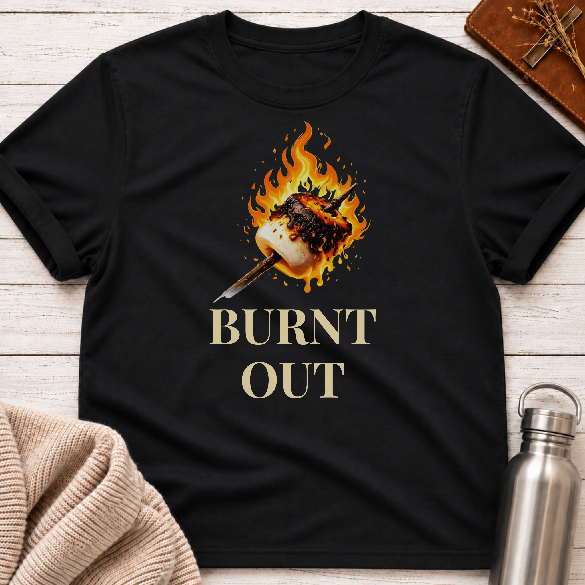 Burnt Out Flaming Marshmallow T-Shirt