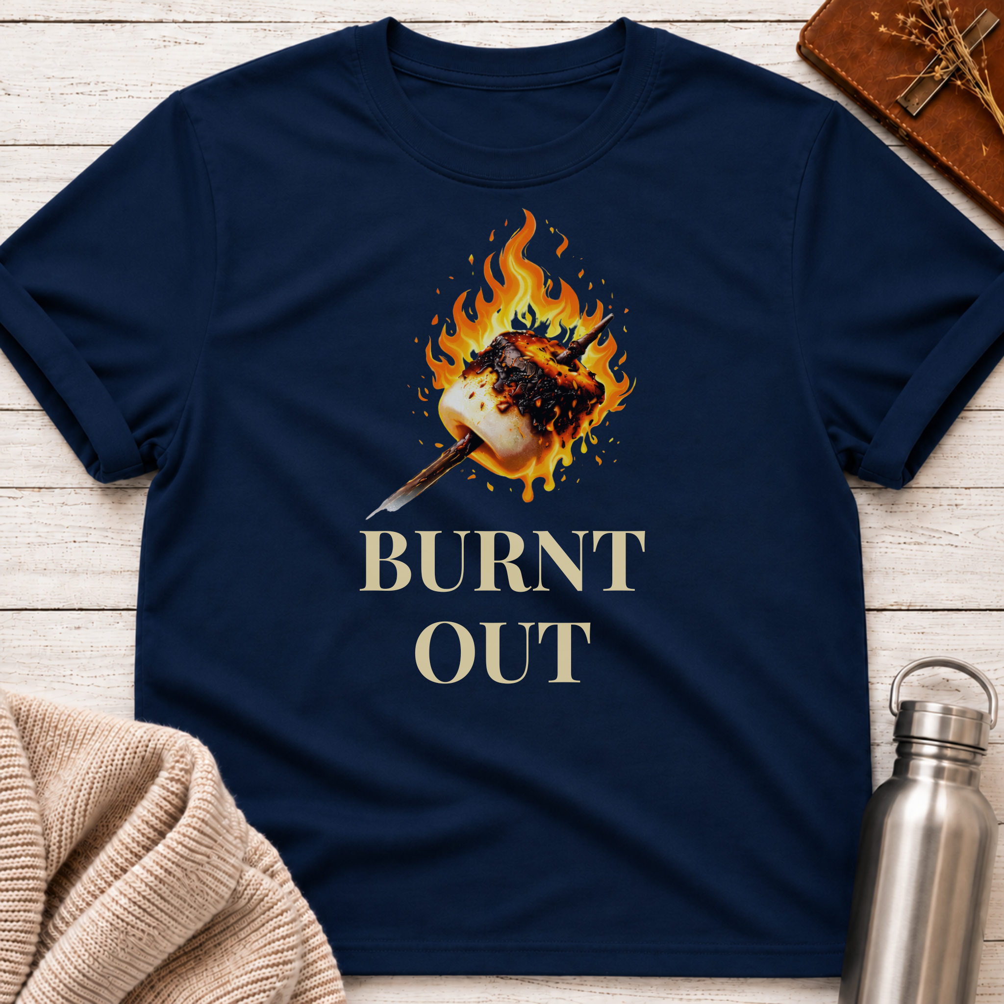 Burnt Out Flaming Marshmallow T-Shirt