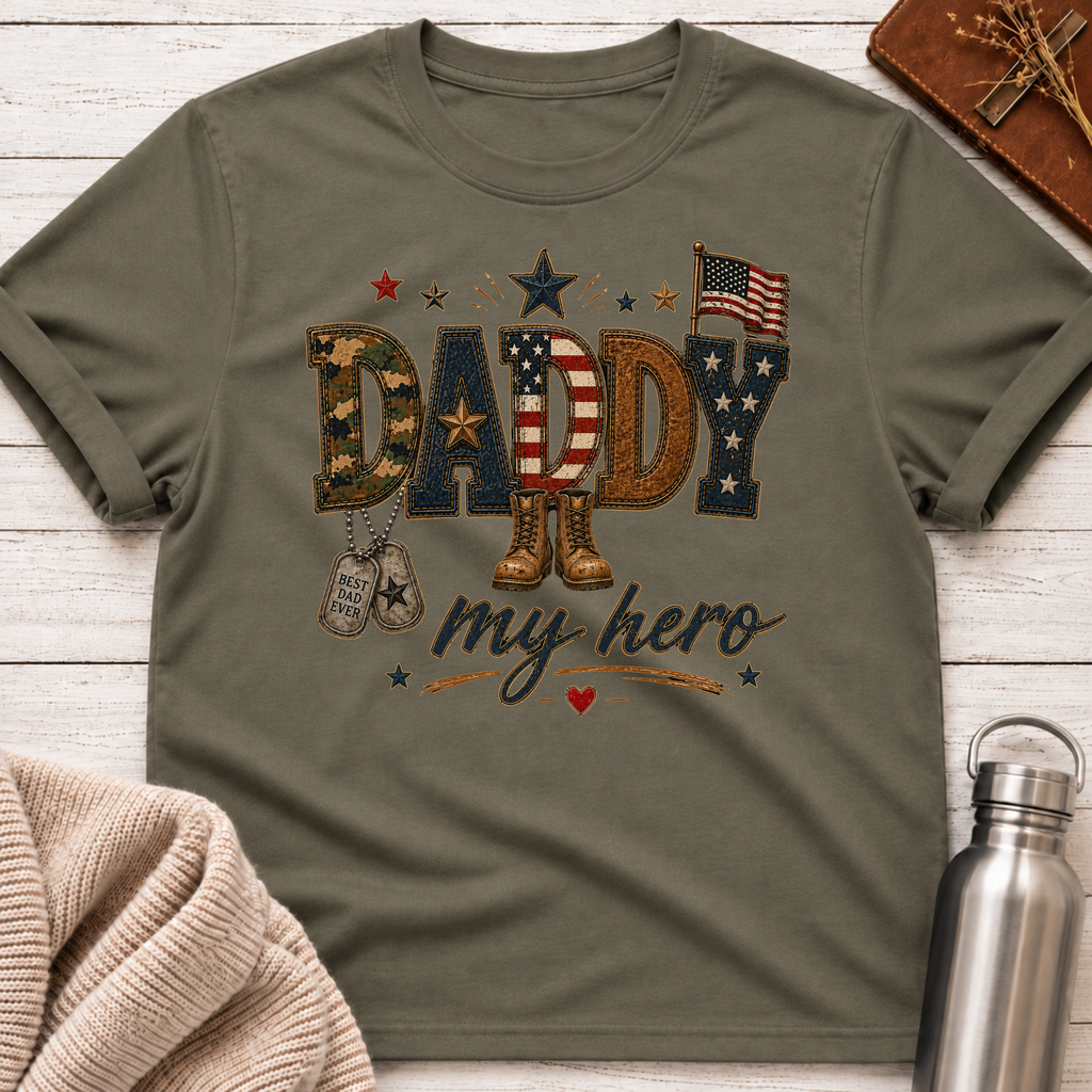 Daddy My Hero Patriotic Dad T-Shirt