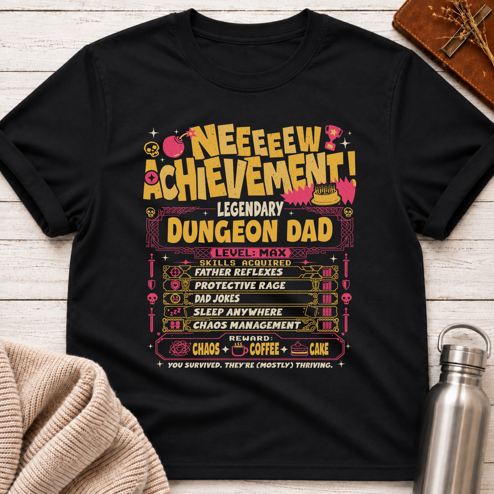 Dungeon Dad: Level Max Gamer Dad T-Shirt