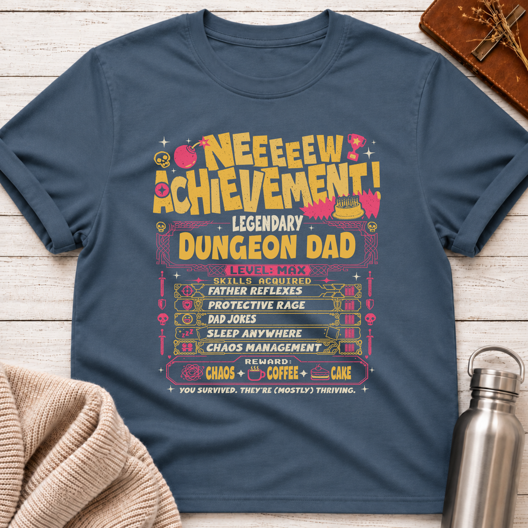 Dungeon Dad: Level Max Gamer Dad T-Shirt