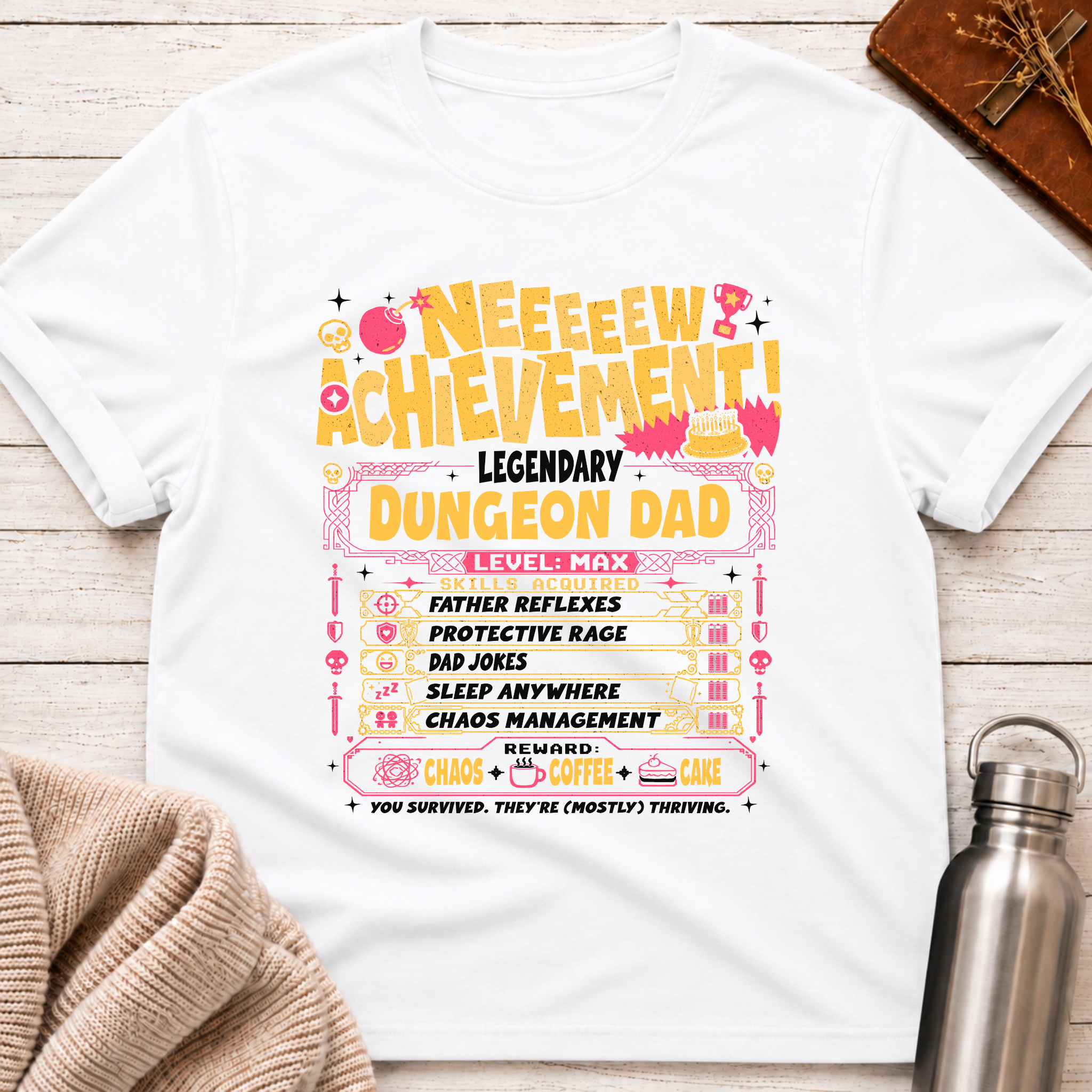 Dungeon Dad: Level Max Gamer Dad T-Shirt