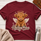 Holy Cow Angel Highland Cow Funny Pun T-Shirt