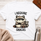 I Require Snacks Raccoon Funny Mascot T-Shirt