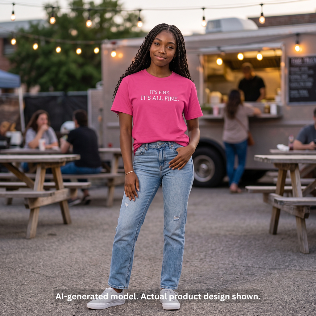 It's Fine. It's All Fine. Funny Dry Humor T-Shirt