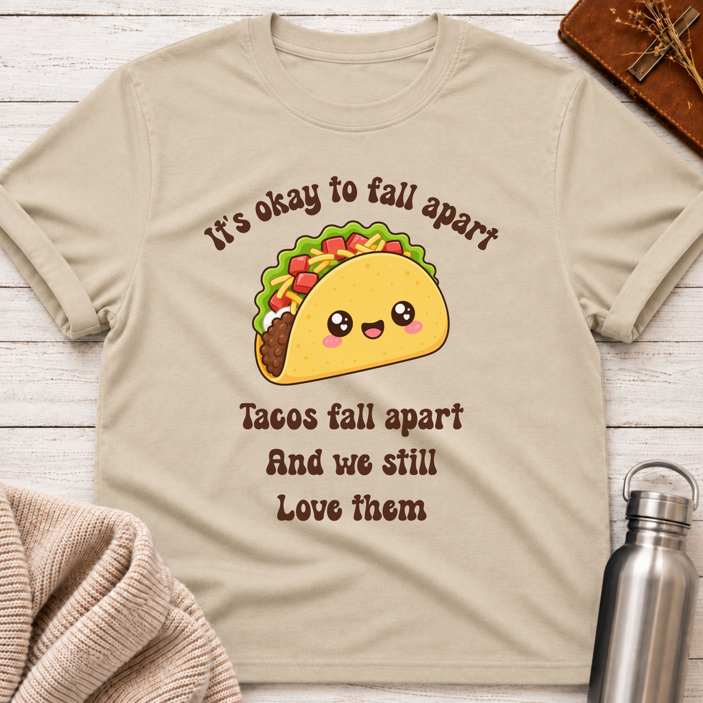 It's Okay To Fall Apart Funny Taco Mental Health Shirt