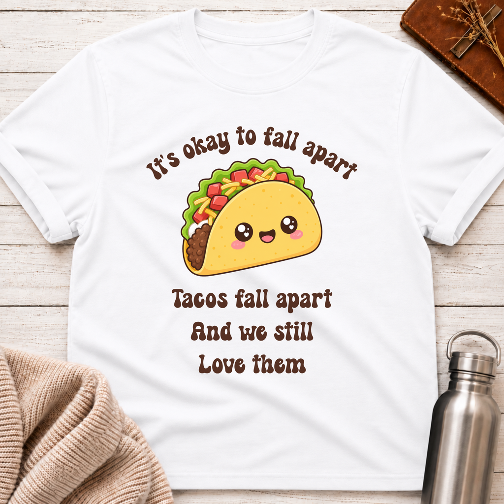 It's Okay To Fall Apart Funny Taco Mental Health Shirt