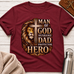Man of God Husband Dad Protector Hero Tee
