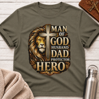 Man of God Husband Dad Protector Hero Tee
