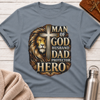 Man of God Husband Dad Protector Hero Tee