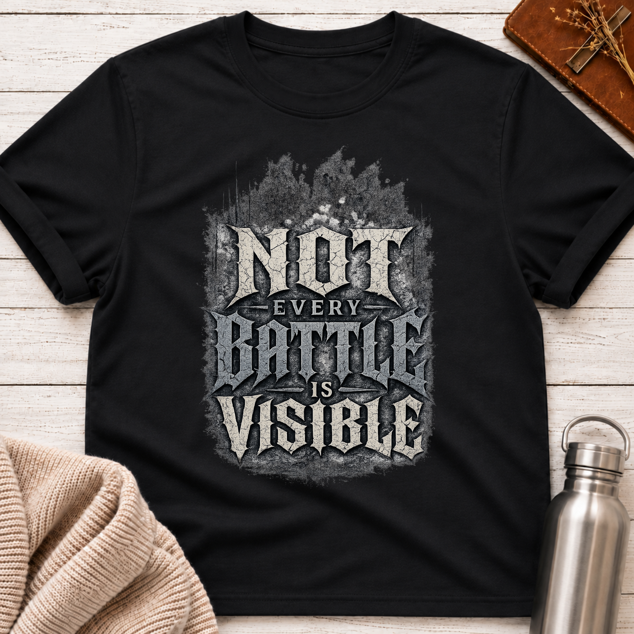 Not Every Battle Is Visible Gothic Mental Health T-Shirt