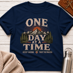 One Day At A Time Mountain Sunrise Inspirational T-Shirt