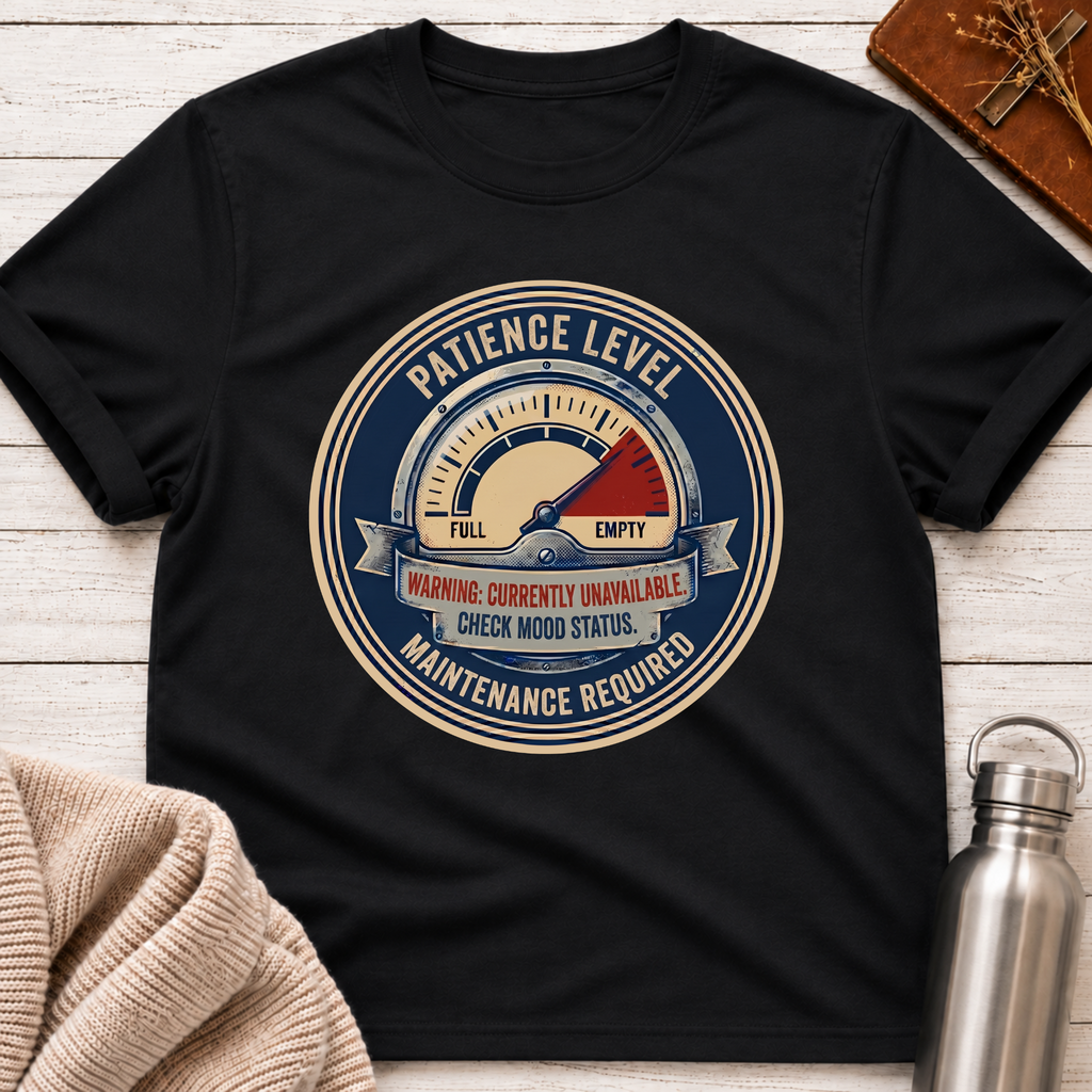 System Status: Critical Funny Patience Meter Graphic T-Shirt