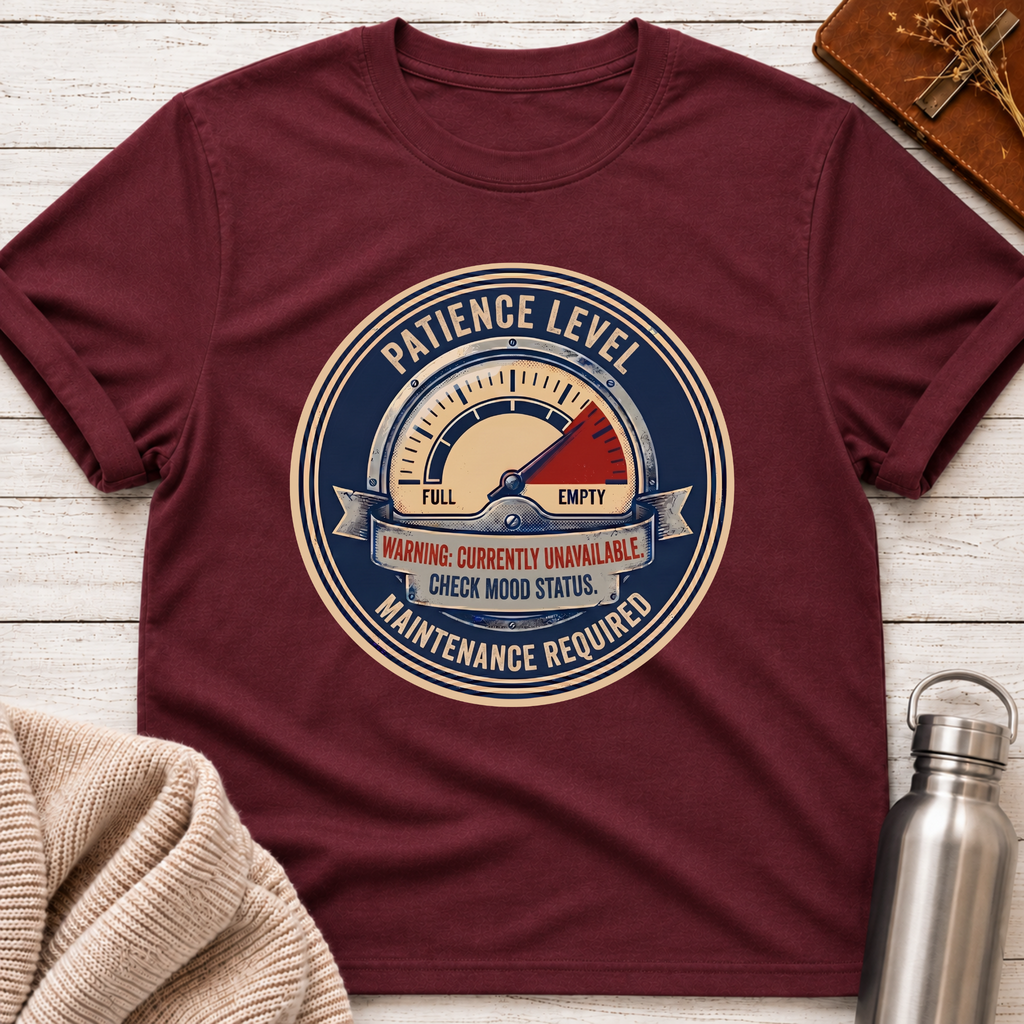 System Status: Critical Funny Patience Meter Graphic T-Shirt