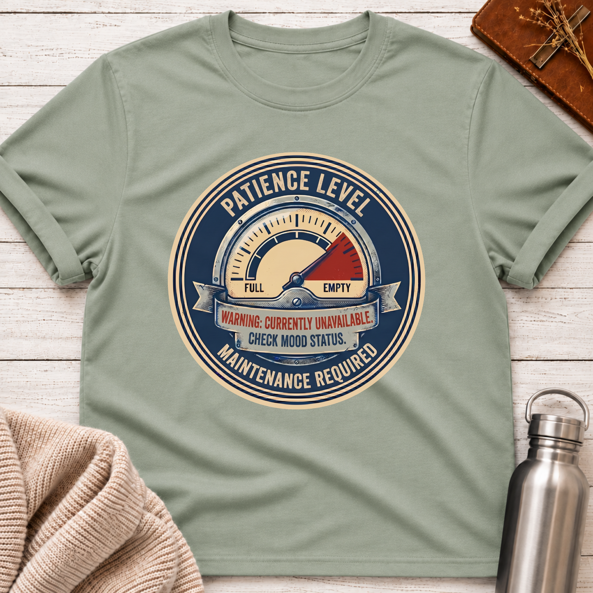 System Status: Critical Funny Patience Meter Graphic T-Shirt
