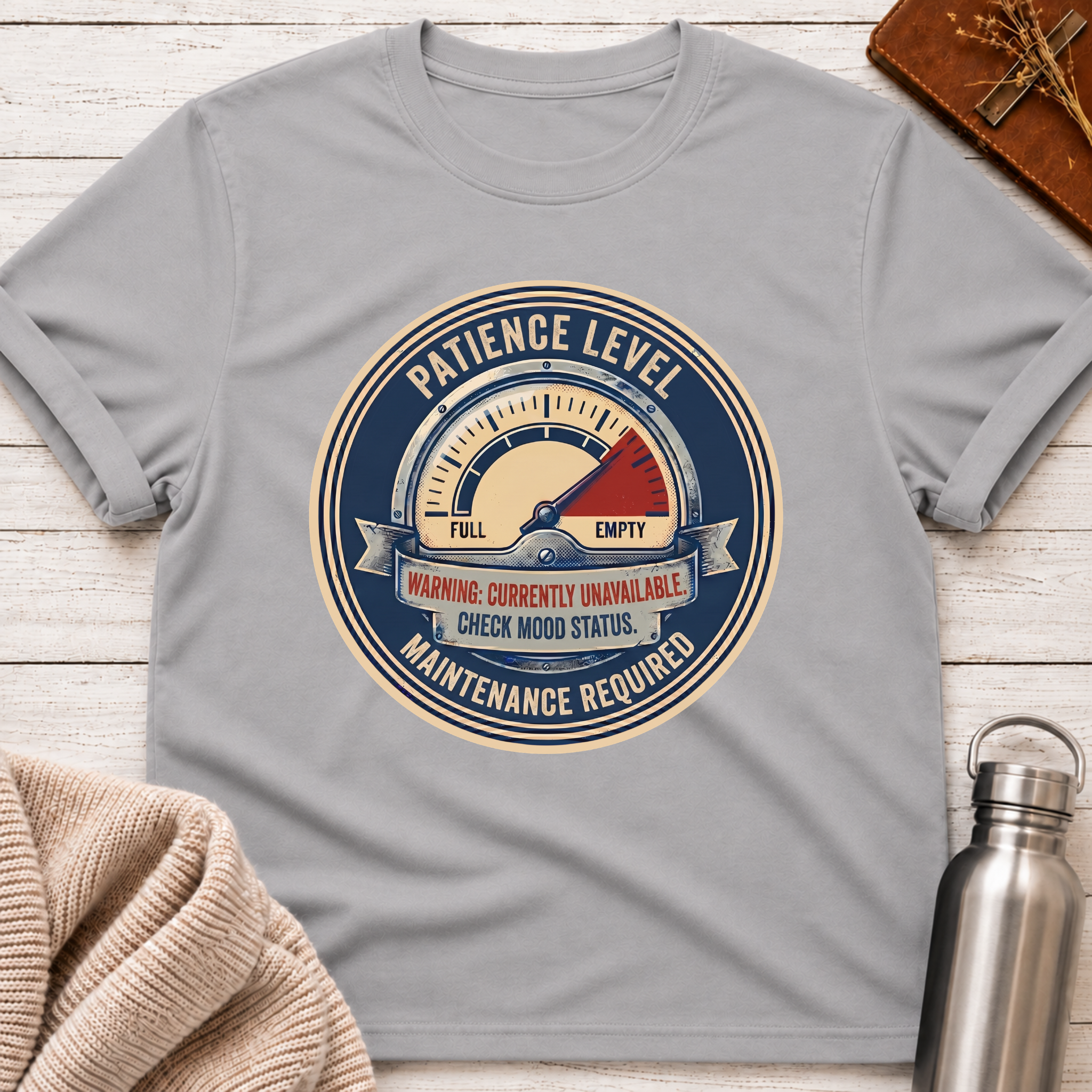 System Status: Critical Funny Patience Meter Graphic T-Shirt